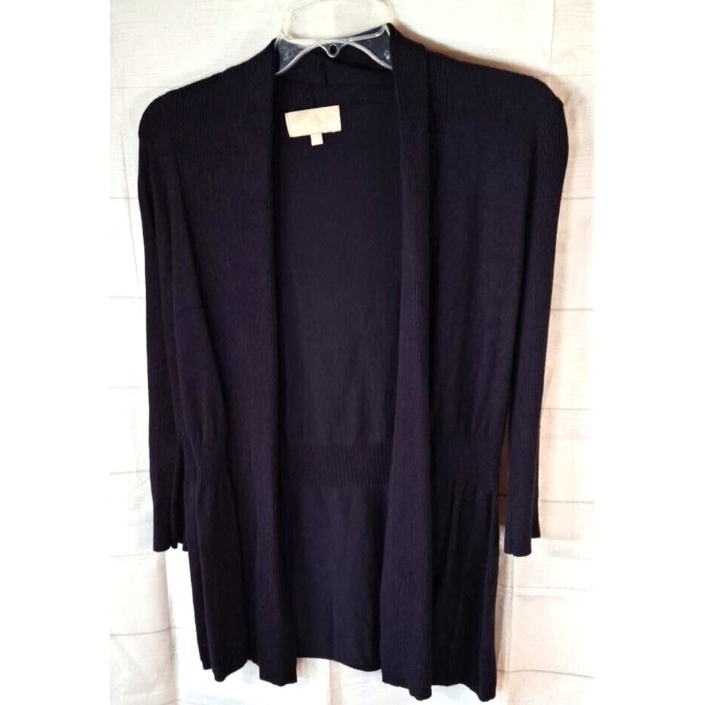 Joan Vass‎ Navy Open Sweater Cardigan Women's Size M Grandma Core
